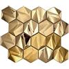 conwire Piastrelle a mosaico in acciaio inox esagonale 3D acciaio oro lucido/opaco parete piastrelle specchio cucina doccia