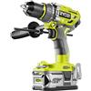 RYOBI - Perceuse a percussion BRUSHLESS 18V ONE+ - 85 Nm - mandrin métal 13mm - 2 batteries 5 Ah & 2 Ah, chargeur, sac -