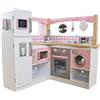 KidKraft Grande Gourmet Cucina Giocattolo ad angolo in legno con accessori per pentole e telefono giocattolo, giochi per bambini 3+ Anni, 53185, Esclusivo Amazon