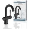 SCHÜTTE 79016 CORNWALL Miscelatore per Lavabo con Bocca Alta, Rubinetto per Bagno con Bocca a Scomparsa, Monocomando in Nero Opaco