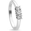 ALFIERI & ST. JOHN Anello trilogy Alfieri & St John in oro bianco con diamanti ct 0,32 colore g purezza si1 misura 13,5