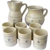 Colì Set Sei Bicchieri in Terracotta, con Brocca Ursulo e Brocca Bombata Stelle Dipinti a Mano, Set Brocca e Bicchieri, Set Bicchieri Acqua e Vino, Bicchieri Colorati, Brocca Vino, Brocca Acqua