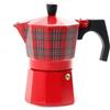 INTRECCI Caffettiera Moka Tre Tazze per Gas Tartan Scozzese Idea Regalo Natale