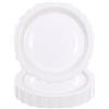 DHAIQC 50 Pezzi Piatti di Carta Bianchi 7 pollici/18cm, Piatti per Feste Smerlati Usa e Getta per Torte Dessert Cena per Compleanno Baby Shower Matrimonio Decorazioni per Feste Forniture (Bianco, 18cm