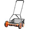 VEVOR Tosaerba a Spinta Manuale con 5 Lame Larghezza di Taglio 450 mm, Senza Motore, Altezza di Taglio Regolabile da 35-62 mm, Rasaerba a Spinta 4 Ruote Sacco Raccoglierba per Giardino Prato