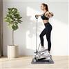 CuCummoo Mini stepper per casa, ufficio e palestra, dispositivo di esercizio per le scale stepper con bande di resistenza e schermo LCD 39 x 31,5 x 21 cm, grigio