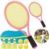 NIXRET Set di racchette da tennis per bambini con borsa - racchetta da tennis e badminton 2 in 1, 4 palline di gommapiuma + 6 volani, giocattolo sportivo ultraleggero (140 g) per bambini da 3 a 15 anni, all'
