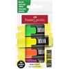 FABER-CASTELL 154204 - Set di evidenziatori TXTLNR, 4 pennarelli neon per bambini e adulti, mini