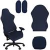 CAAGGMM Coprisedia Gaming Elasticizzata, 4 Pezzi Gioco Lavabili Copertura delle Sedia, Blu Navy Rivestimento Elasticizzato per Sedia da Ufficio, Gaming Chair Cover, per Chair da Computer, Chair Gioco