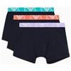 EMPORIO ARMANI 3-Pack Boxer Corti, Blu, L Uomo
