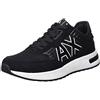 Armani Exchange Dusseldorf Embossed Geometric Motifs, Scarpe da Ginnastica Uomo, Black, 43.5 EU
