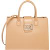 Armani Exchange Jodie, Sustainable, Logo Plate Closure, Medium Tote Donna, Camel Rose, Taglia Unica