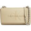Calvin Klein Jeans Sculpted Ew Flap W/Chain25 Mono K60k612221, Borsa a tracolla Donna, Grey (Crockery), Taglia unica
