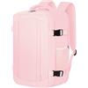 Ltemziiy Zaino da Viaggio 40x20x25 per Ryanair Bagaglio a Mano Aereo Piccolo - Zaini Casual Unisex, Borsa da Viaggio Travel Viaggio per Scuola Trekking Lavoro 20L - Rosa