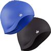 The Friendly Swede - 2 cuffie nuoto per piscina in silicone - Accessori Nuoto, con comoda protezione orecchie, nero/blu