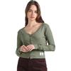 Calvin Klein Jeans Woven Label Rib LS Cardigan J20J222570 Altri Top in Maglia, Verde (Dusty Olive), S Donna