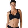 LOVABLE Reggiseno Sportivo Alto Impatto, Allacciatura Frontale, Microfibra Tecnica e Cotone Interno, T-Back, Sostegno, Active Comfort Donna, Nero, 36 / 4B