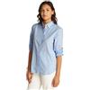 Tommy Jeans Donna Camicia Pinstripe Poplin Regular Fit, Multicolore (Sugarplum Blue/Stripe), XXS