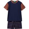 United Colors of Benetton Pig(T-Shirt+Short) 30960P08R Set di Pigiama, Blu, 2XL Bambino