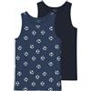 NAME IT NKMTANK Top 2P Dark Denim Football Noos Canottiera, 98 Bambino