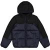 Champion Legacy Outdoor Retro Sport B (306872) -WR Ripstop Nylon Woven 40gr Hooded Giacca, Blu Marino/Nero (NNY/NBK), 3-4 Anni Bambino