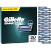 Gillette Mach3 Lamette di Ricambio per Rasoio da Uomo, Rasoi a 3 Lame per una Rasatura Profonda, 20 Lamette di Ricambio Gillette Mach 3 Con Striscia lubrificante