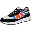 Armani Exchange Dusseldorf Embossed Geometric Motifs, Scarpe da Ginnastica Uomo, Nero (Black/Op.Wht/Flame), 42 EU