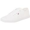 Tommy Hilfiger Donna Sneakers con Suola Preformata Canvas Lace Up Eleganti, Bianco (White), 39
