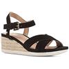 Geox D Ischia Corda B, Sandalo con Zeppa Donna, Black, 39 EU