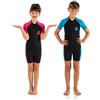 Cressi Little Shark, Shorty Wetsuit 2 mm, Muta Shorty Junior Disponibile a Maniche Corte o Maniche Lunghe Unisex - Bambini, Nero/Rosa, 11/12 Anni