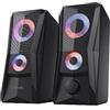 Trust Gaming GXT 606B Javv Casse PC Gaming 2.0 con Illuminazione LED RGB, 12W (6W RMS), Alimentazione USB, Jack AUX 3.5 mm, Set di Altoparlanti PC da Gioco per Computer, Portatile - Nero