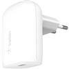 Belkin Caricabatteria da parete USB-C con PPS (30W), certificato USB-IF, ricarica rapida PD 3.0, caricatore USB C per iPhone 16, 15, 14, Galaxy S24, S23, Plus, iPad, Tab S7, AirPods e MacBook Air