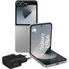 Samsung Galaxy Z Flip6 Smartphone AI pieghevole, Caricatore Incluso, RAM 12GB, 256GB, Dual SIM, Display 3,4" SAMOLED/6,7" Dynamic AMOLED 2X, Fotocamera 50 MP, Silver Shadow [Versione italiana]