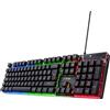 Trust Gaming GXT 835 Azor Tastiera Gaming, Layout Italiano QWERTY, USB, Anti-ghosting, Tastiera Retroilluminata LED RGB Per PC, Computer, Laptop, Mac - Nero