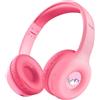 Trust Nouna Cuffie Bluetooth per Bambina 4-10 Anni con Limitazione del Volume (85dB), Cuffie On Ear Pieghevoli con Microfono e Adesivi, Cuffie Wireless, 15h di Riproduzione per Musica, Rosa