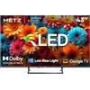 Metz TV QLED 43" 4K Smart Google TV 43MQF7500Z, HDR10+, Dolby Vision & Atmos, MEMC, Riduzione Luce Blu EyeCare, Telecomando Bluetooth, Sintonizzatore DVB-T2/C/S2