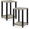 Furinno Turn-N-Tube Tavolino, Legno, Rovere Francese Grigio/Nero, 2 unità