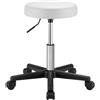 SONGMICS Sgabello Girevole con Ruote, Altezza Regolabile 46-58 cm, Sgabello da Bar Imbottito Rivestito in PU, Sgabello da Lavoro per Studio Ufficio Salone di Bellezza, Bianco Nuvola LJB061W01