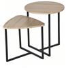 MEUBLE COSY Set di 2 Tavolino da caffè per Soggiorno Salotto Tavolini Sovrapponibili Salotto in Legno e Metallo, Stile Industriale, Marrone Chiaro