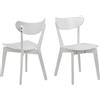 AC Design Furniture Roxanne - Set di 2 sedie per sala da pranzo, 79,5 x 45 x 55 cm, colore: bianco, legno, 2 pezzi