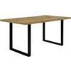 Forte TABLES Tavolo non allungabile, in legno, rovere Artisan, gambe in metallo nero, L x A x P: 160 x 74,7 x 90 cm