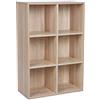 VASAGLE Libreria a 6 Cubi, Scaffale Espositore per Decorazioni, Souvenir, Piante, per Studio, Ufficio, Soggiorno, 30 x 65,5 x 97,5 cm, Naturale LBC203H