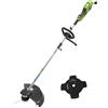 Greenworks Tagliabordi e Decespugliatore Elettrico 230V 1200W Taglio 40cm 2mm filo/coltello 5500 rpm, Maniglia Regolabile Potenza Motore GST1246