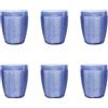 Excelsa Diamond Set 6 Bicchieri Blu, Plastica Infrangibile, Capacità 400 Ml., Riutilizzabile