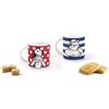 Excelsa Popeye & Olivia Set 2 Tazzine Caffè Porcellana, Blu e Rosso