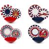 Excelsa Vintage Toys Servizio Piatti 12 Pezzi, Porcellana, Set 4 Persone, Multidecoro