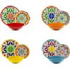 Excelsa Bazar Medina Servizio Piatti 12 Pezzi, Porcellana e Stoneware, Decoro Multicolore, 4 Persone