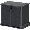 Duramax Cedargrain StoreAway, capanno da giardino in plastica da 850 L, per riporre le biciclette, barbecue e 2 bidoni da 120 l, 130 x 74 x 110 cm, Grigio scuro