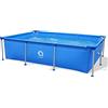 Avenli Piscina Fuoriterra Rettangolare con Struttura in Acciaio Cm 258x179x66 Azzurra con Predisposizione per Pompa Filtro