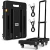 Troozy Carrello con Ruote Portatutto con Freno, Carrellino Portapacchi Pieghevole 226KG, Carrello Porta Zaino Scuola 6 Ruote, 4 Timoni Regolabili in Altezza, 2 Corde Elastiche, Bassa rumorosità, Nero